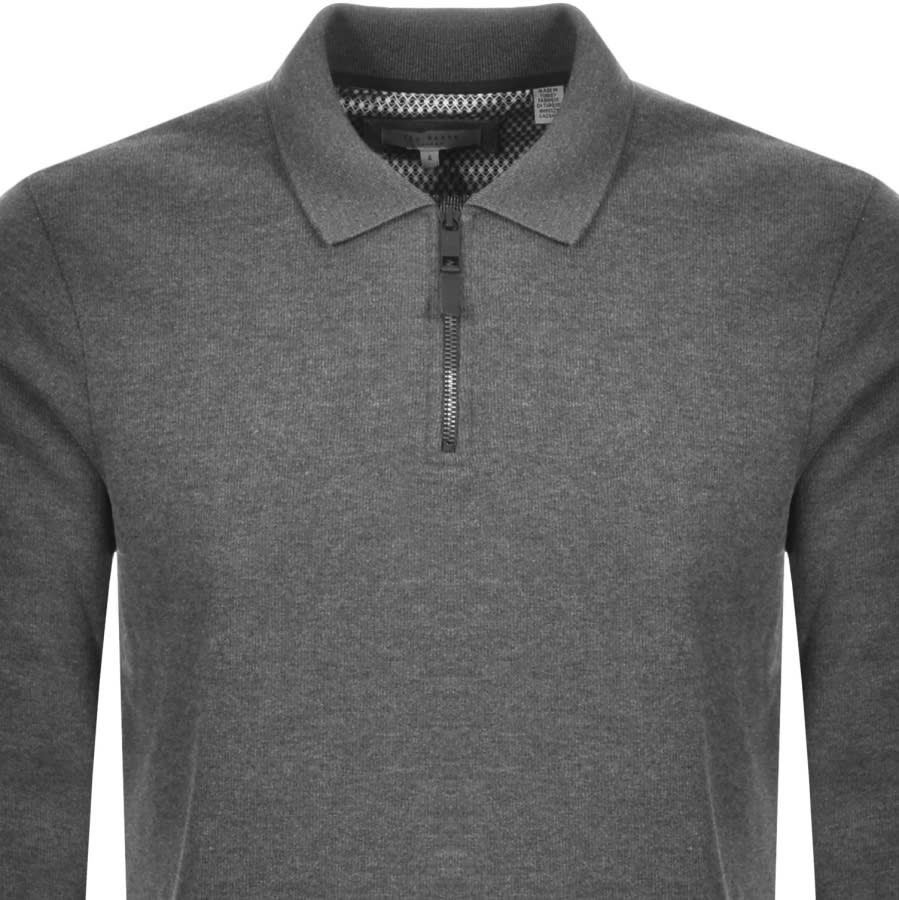 Alternative Image for ProductTed Baker Newcase Long Sleeve Polo T Shirt Grey2